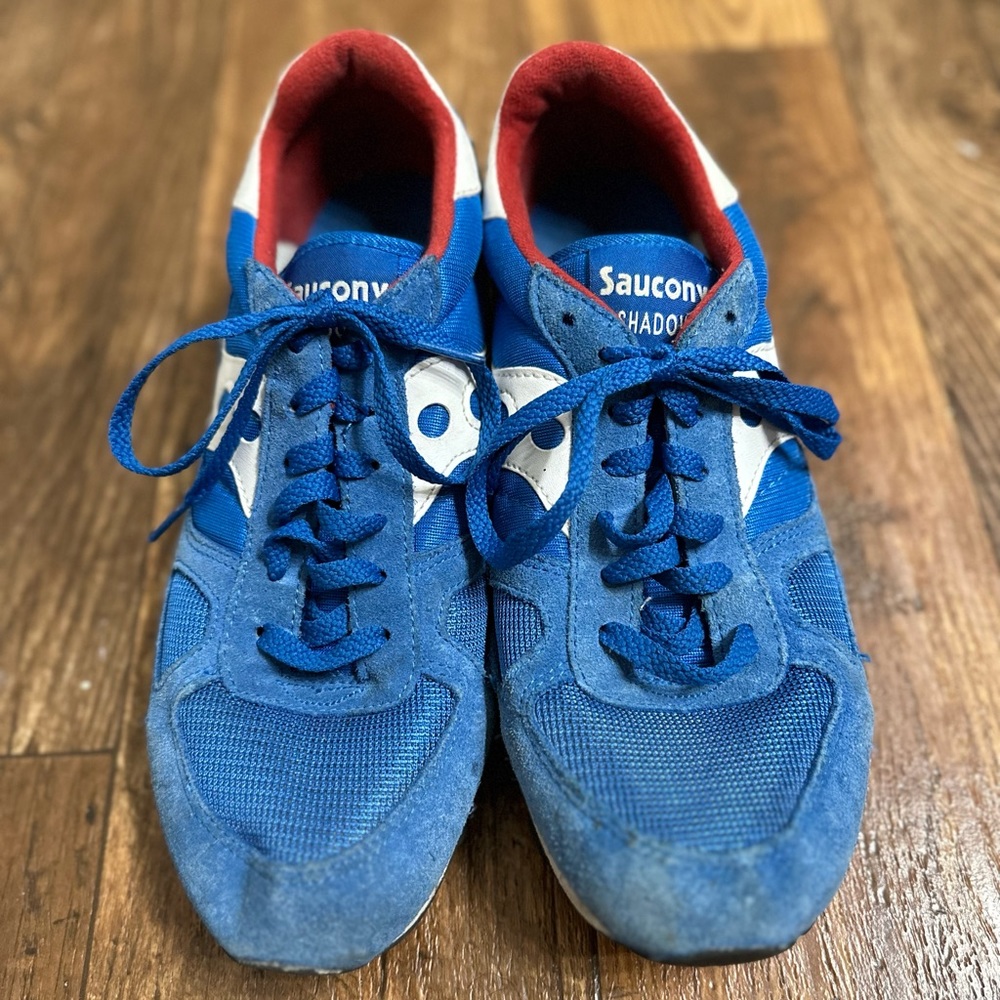 Men’s Saucony Original Red, Blue, White Shoes Size 9.5